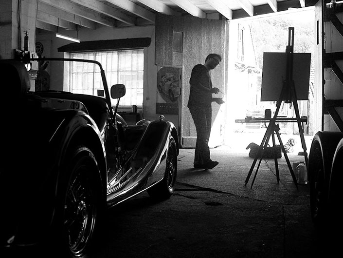 Rob Pointon painting classic cars